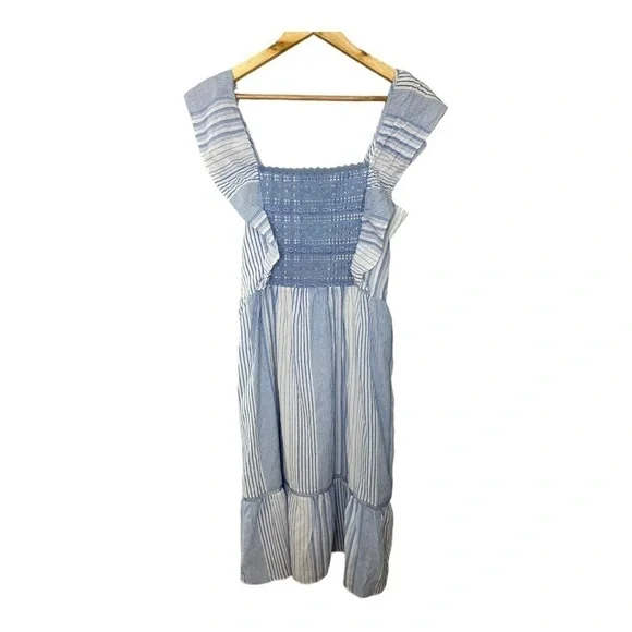 Heartloom Spencer Stripe Lace & Ruffle Sun Dress M